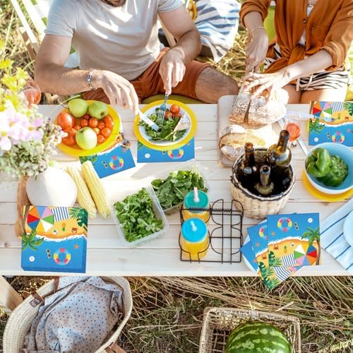 50 Count Summer Beach Paper Napkins with Tropical Design