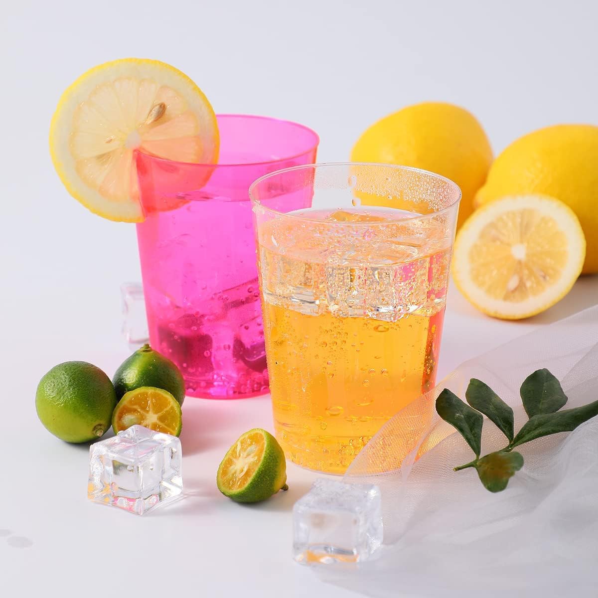 100 Pack 10oz Neon Plastic Cups for Parties