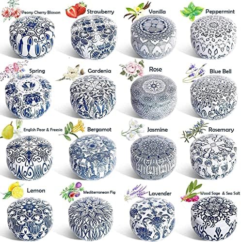 Set of 16 Travel Tin Jar Candles for Home