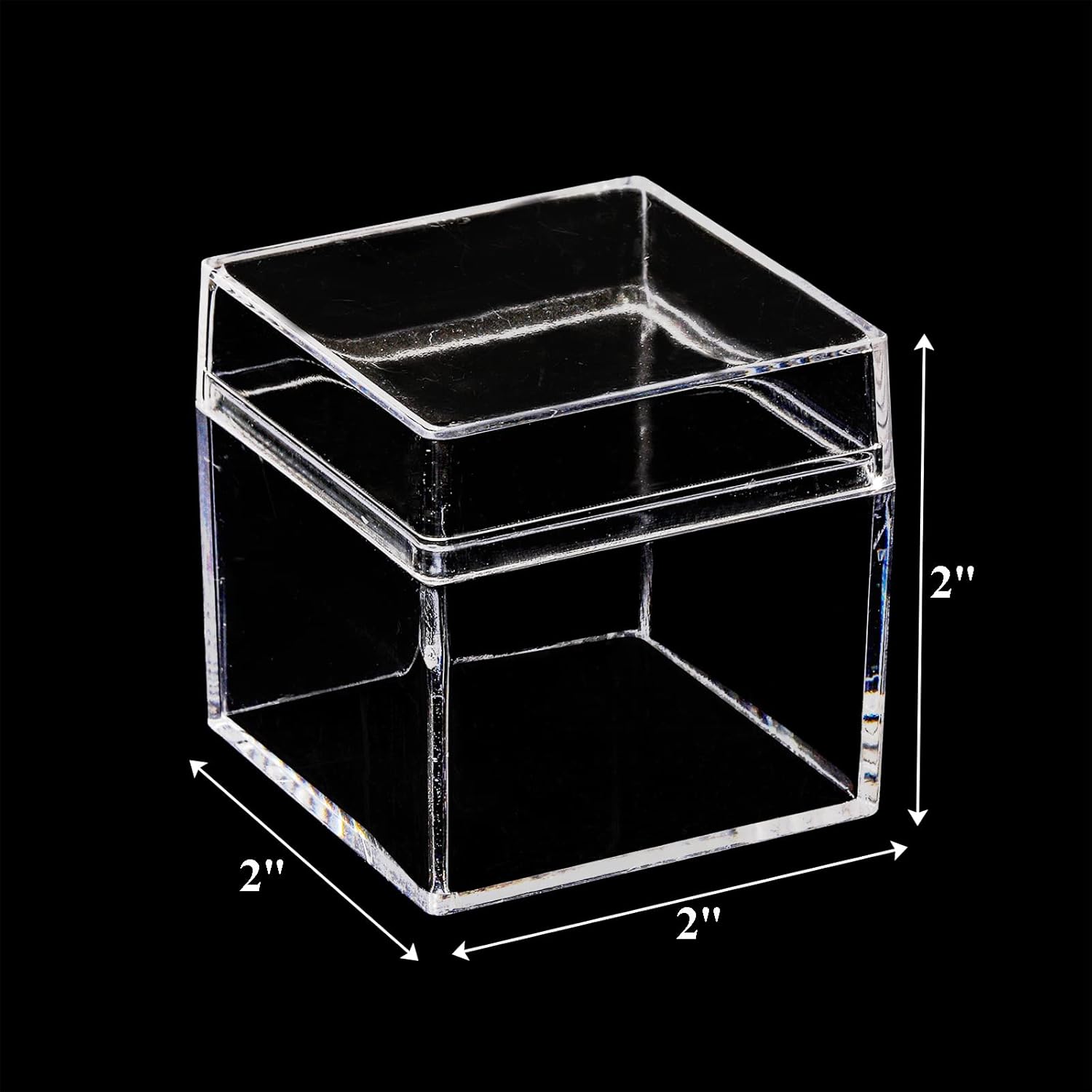 Okllen 36 Pack Acrylic Square Gift Boxes with Lids 2x2x2 Inches