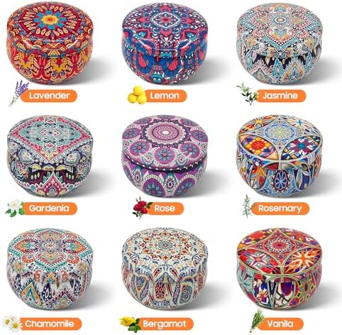 9 Pack Scented Candle Gift Set with Floral Scents