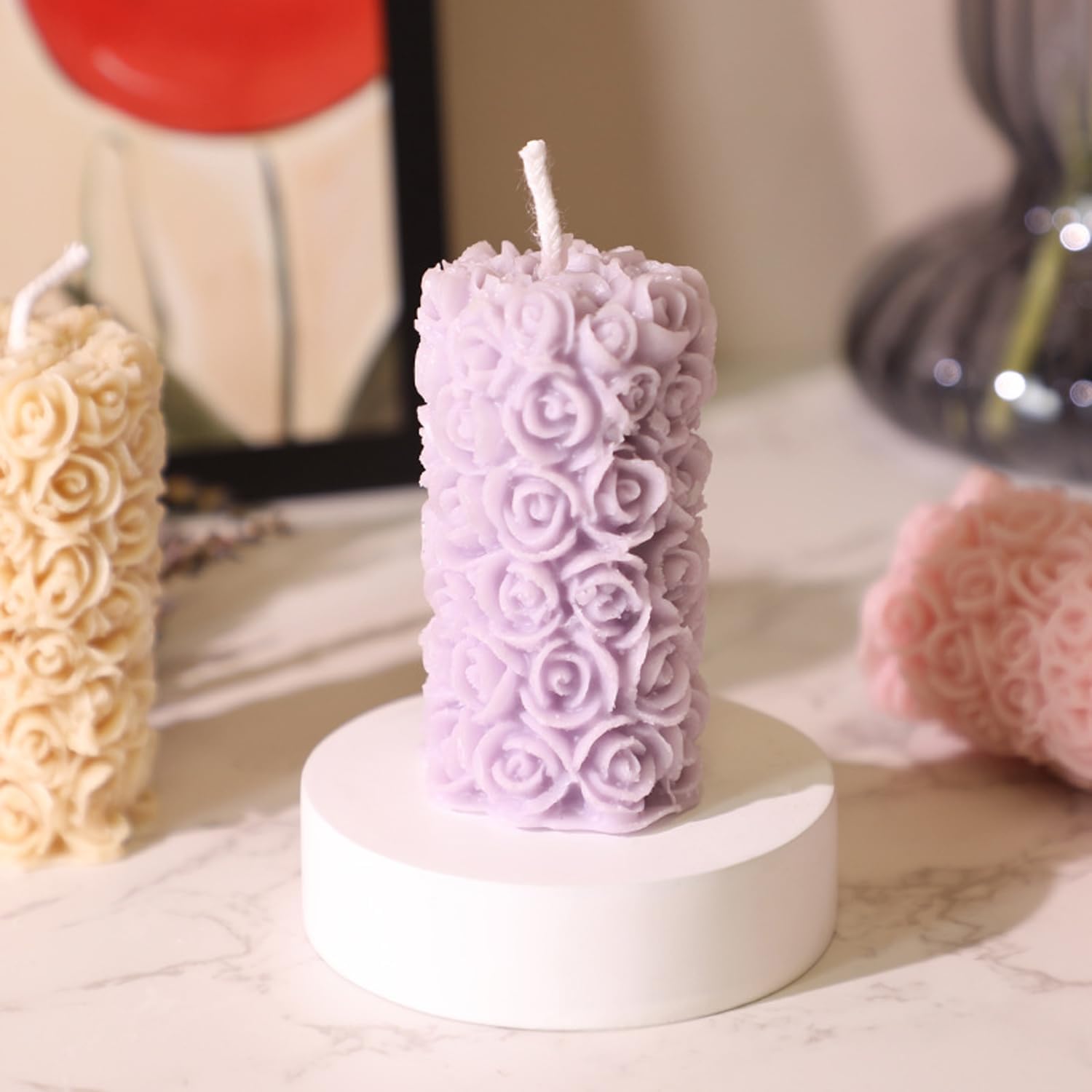 Rose Flower Clusters Aesthetic Scented Candle in Gift Box