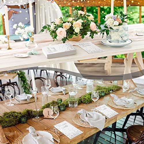 200 Pcs Silver Welcome Guests Napkins for Bathroom and Events