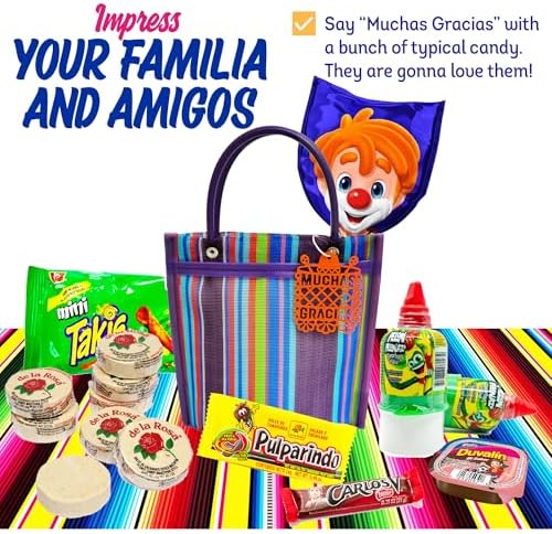 12 Mini Mercado Bags for Fiesta Mexicana Party Favors
