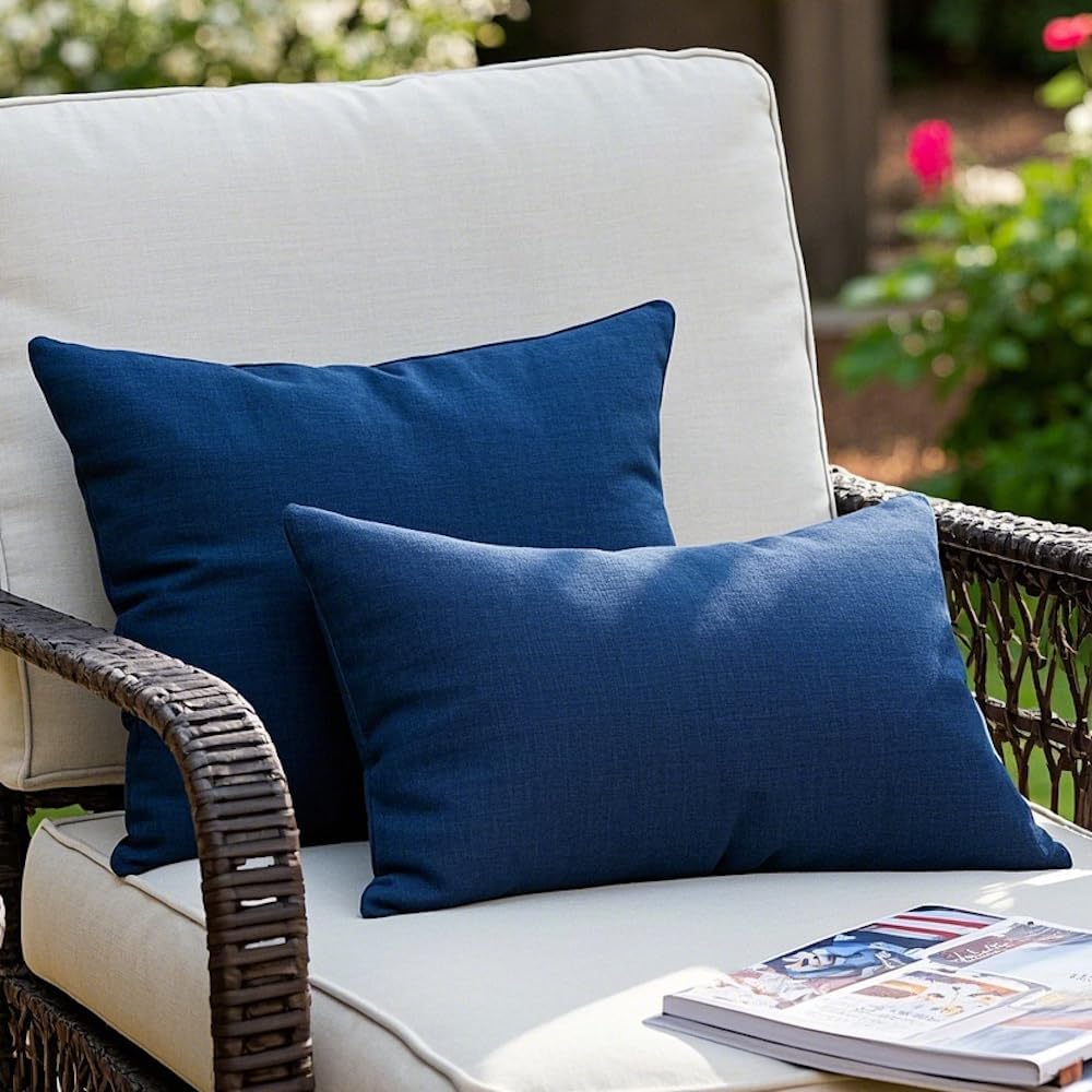 Waterproof Blue Pillow Covers 18x18 for Patio Decor