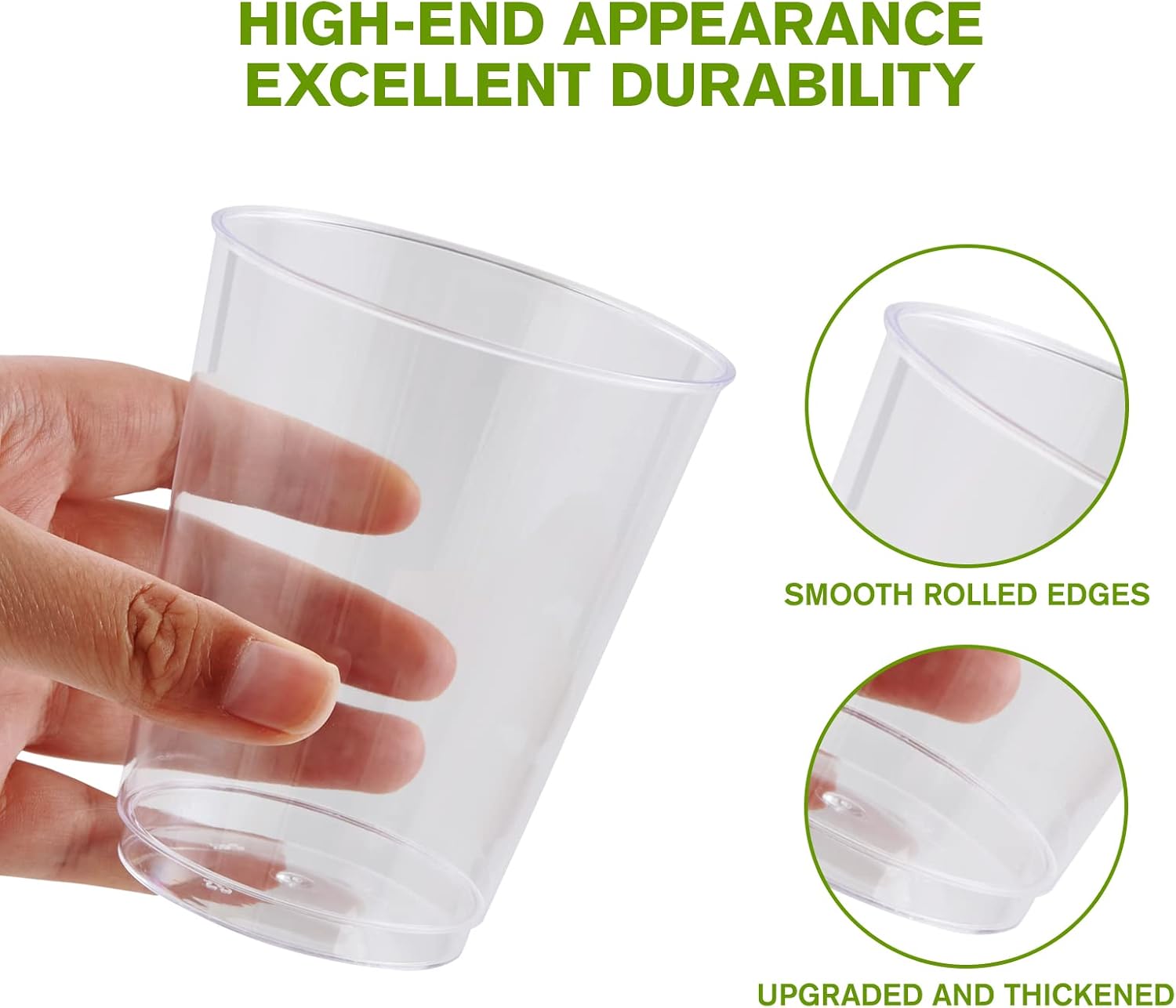 JollyPack 300 Pack Clear Plastic Cups 10 Oz Heavy Duty