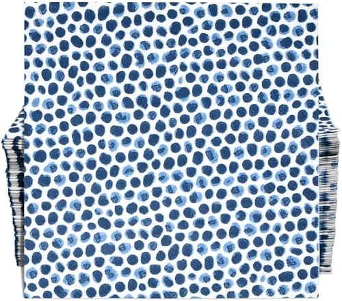 Gift Boutique 100 Pc Blue Dot Disposable Napkins for Parties