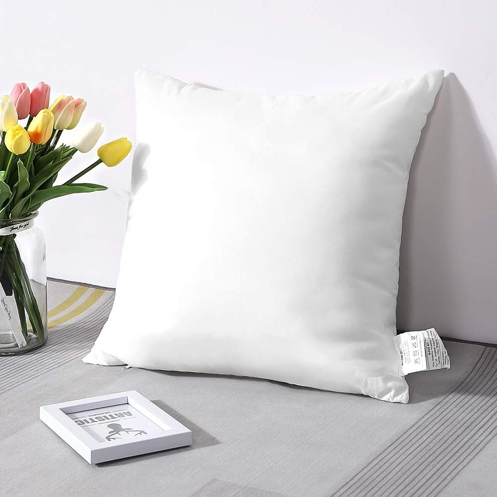 OTOSTAR Outdoor Throw Pillow Inserts 16x16 Inches White
