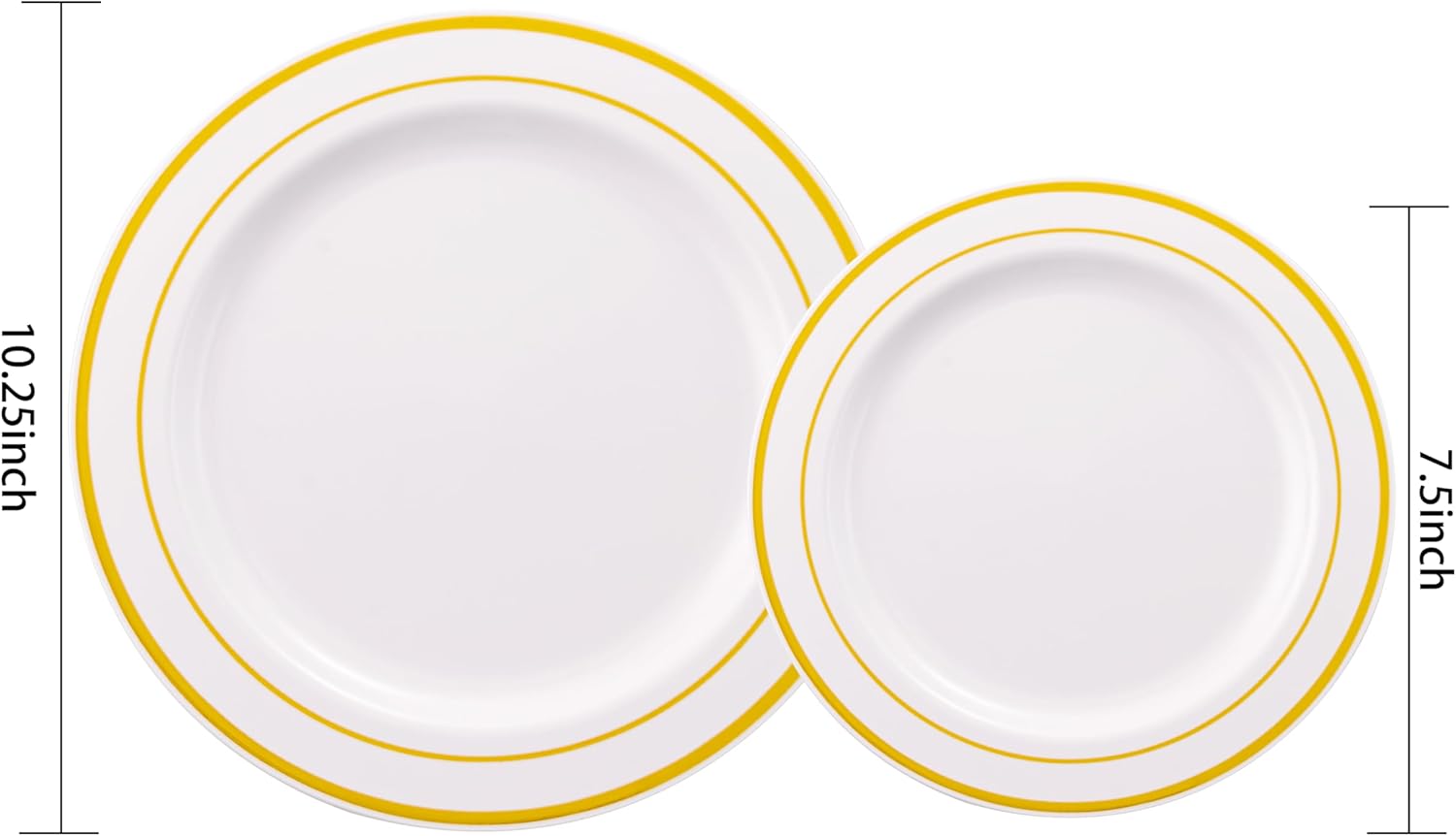 102 Piece Gold Plastic Plates Set Disposable Party Plates