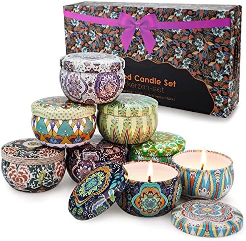 8 Pack Aromatherapy Scented Candles Set for Stress Relief and Relaxation