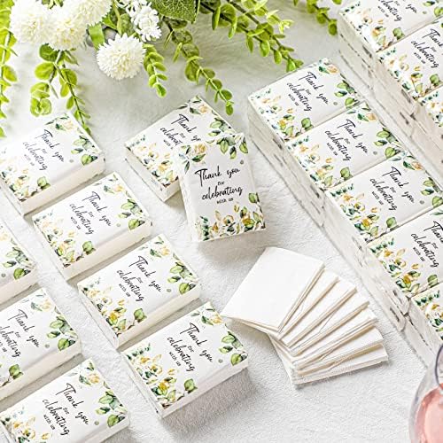100 Pcs Eucalyptus Pocket Wedding Tissues