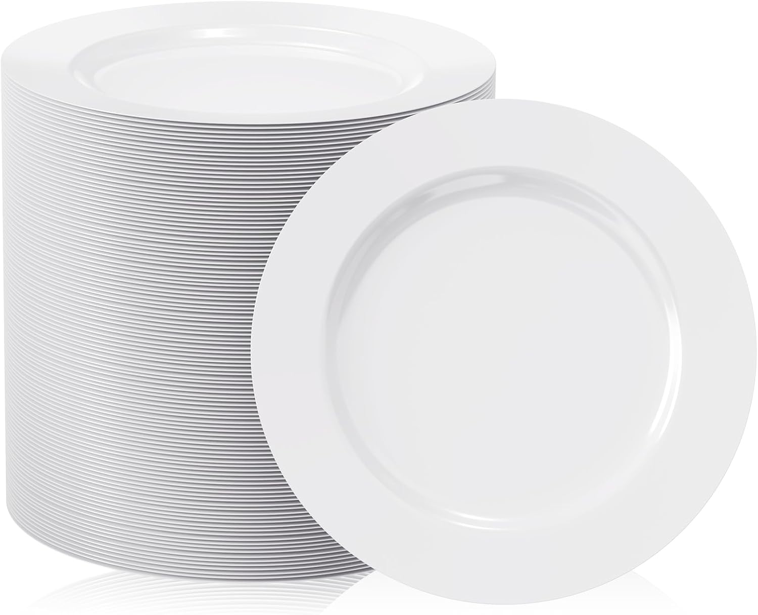 FOCUSLINE 100 Count White 7 Inch Plastic Plates