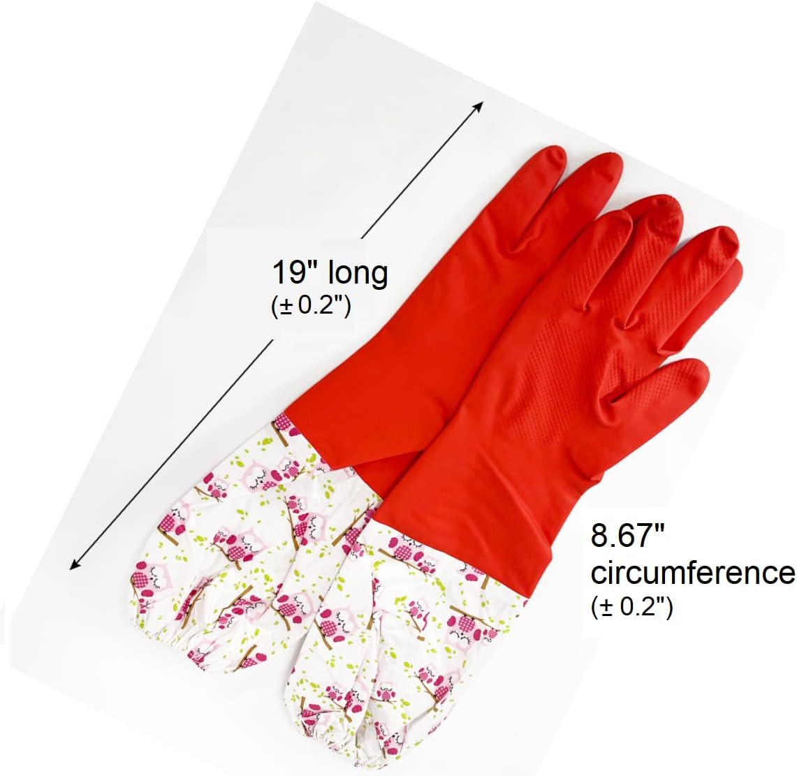 Reusable Waterproof Latex Rubber Gloves with Fleece Lining 2 Pairs