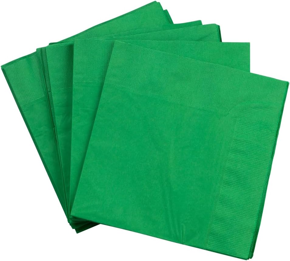 JAM Paper Medium Lunch Napkins Green 50 Pack