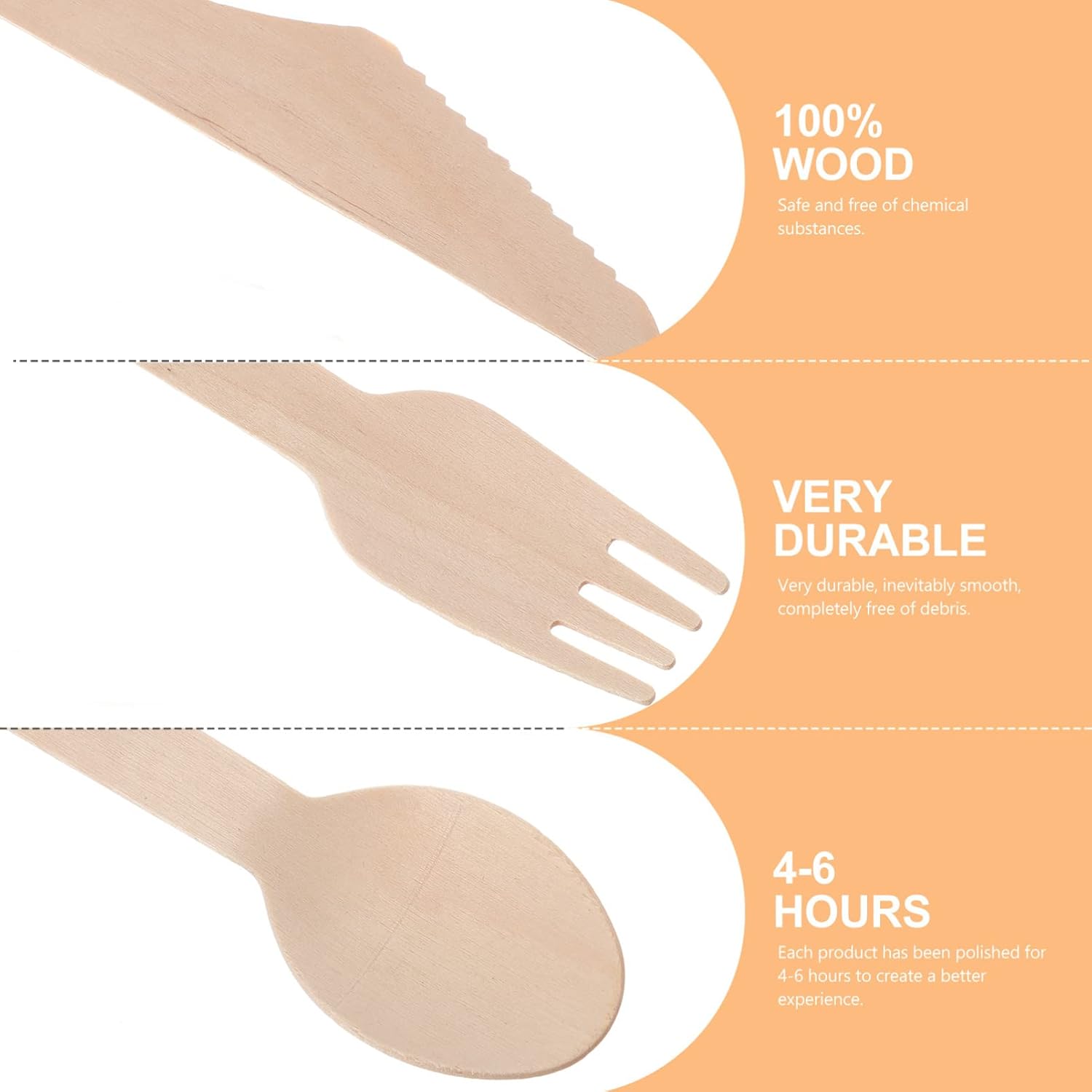 IMIKEYA 18-Piece Brown Kraft Paper Cutlery Set