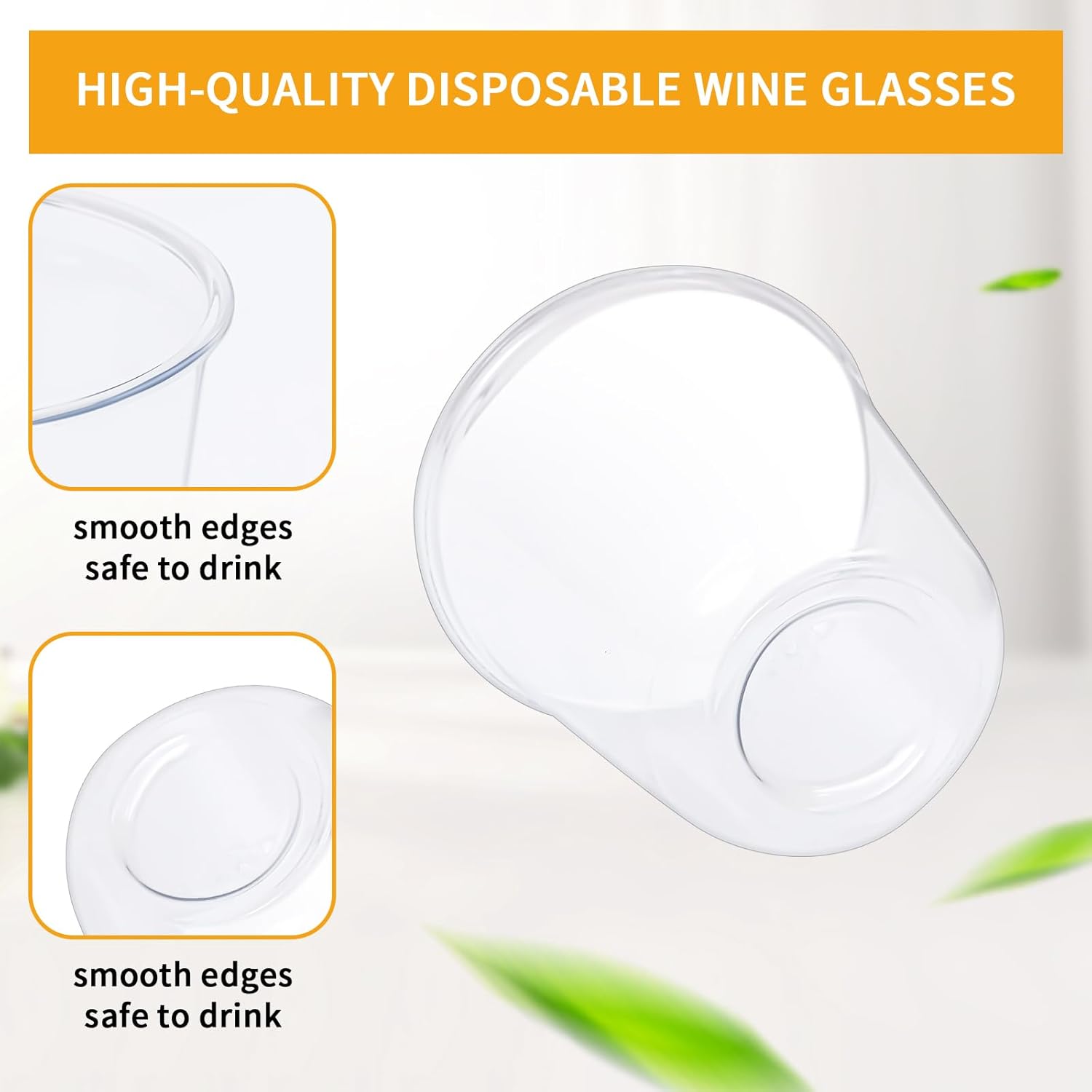 RMERVE 50 Pcs Clear 12oz Disposable Stemless Glasses