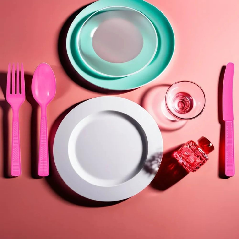 Party Dimensions Hot Pink Plastic Cutlery Set Pack of 48