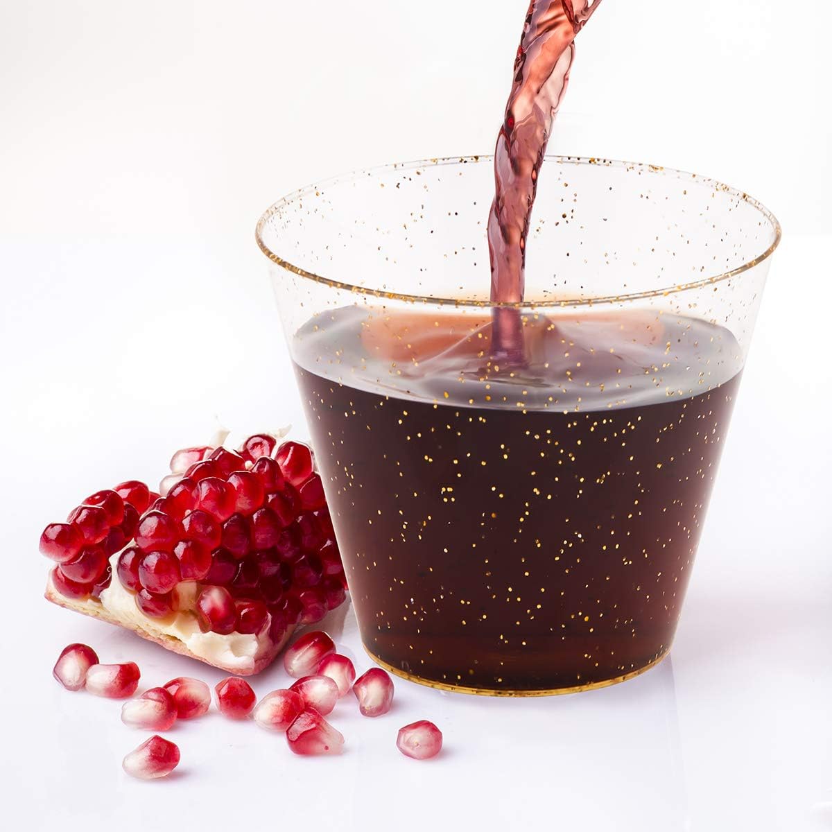 JOLLY CHEF 50 Pack Glitter Plastic Cups 9 oz