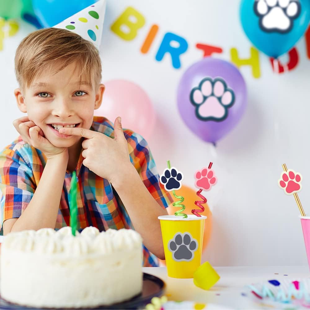 24-Piece Dog Party Supplies with 8 Colors