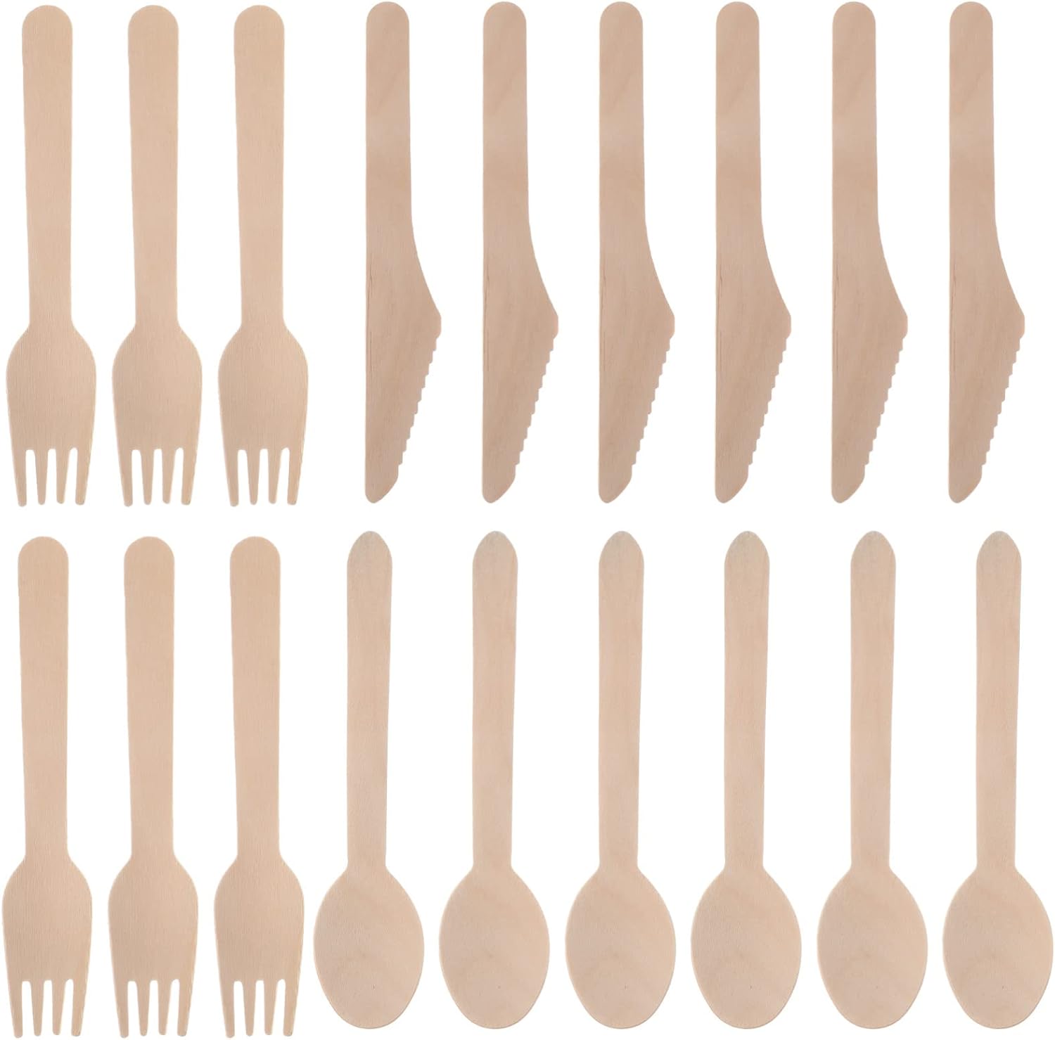 IMIKEYA 18-Piece Brown Kraft Paper Cutlery Set