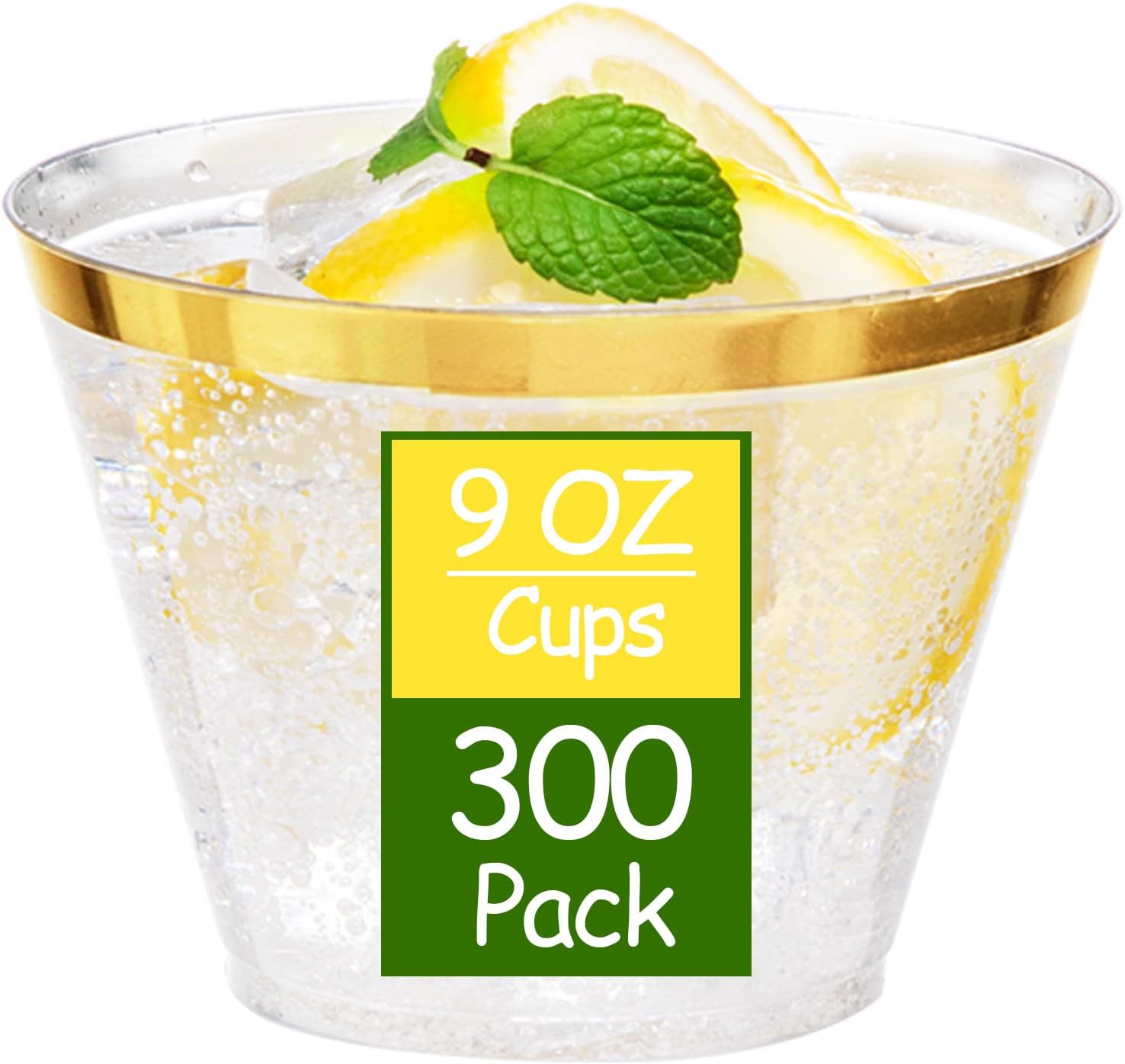 Ciaell 300PCS Gold Plastic Cups for Party and Wedding