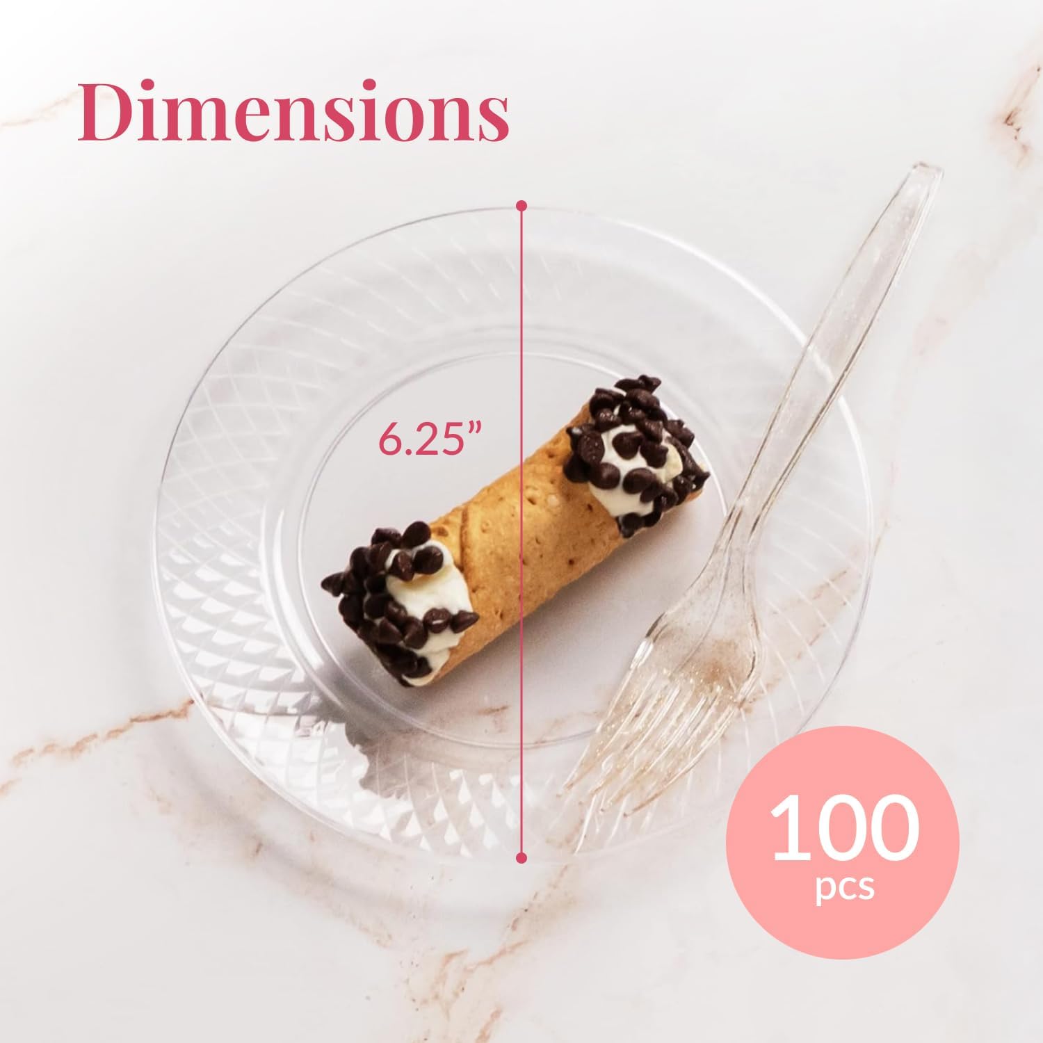 Prestee 100 Pack Clear Plastic Plates for Parties