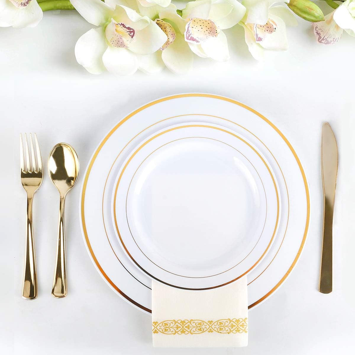 M MCIRCO 175 Piece Gold Dinnerware Set