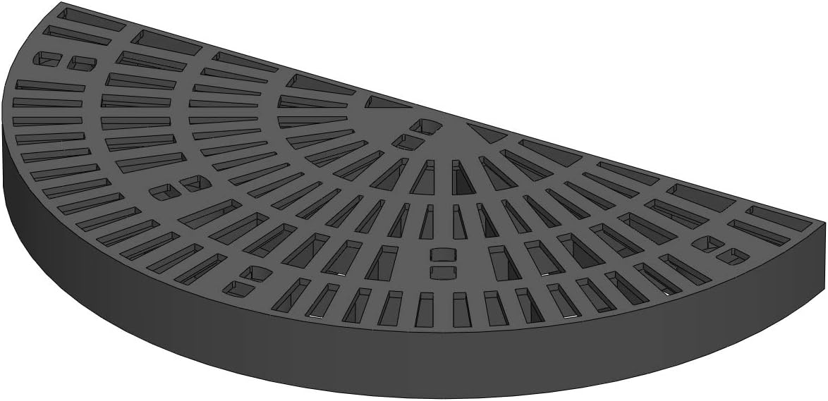 15x30 Half Circle Heavy Duty Fountain Basin Grate - Black Rustproof Waterproof