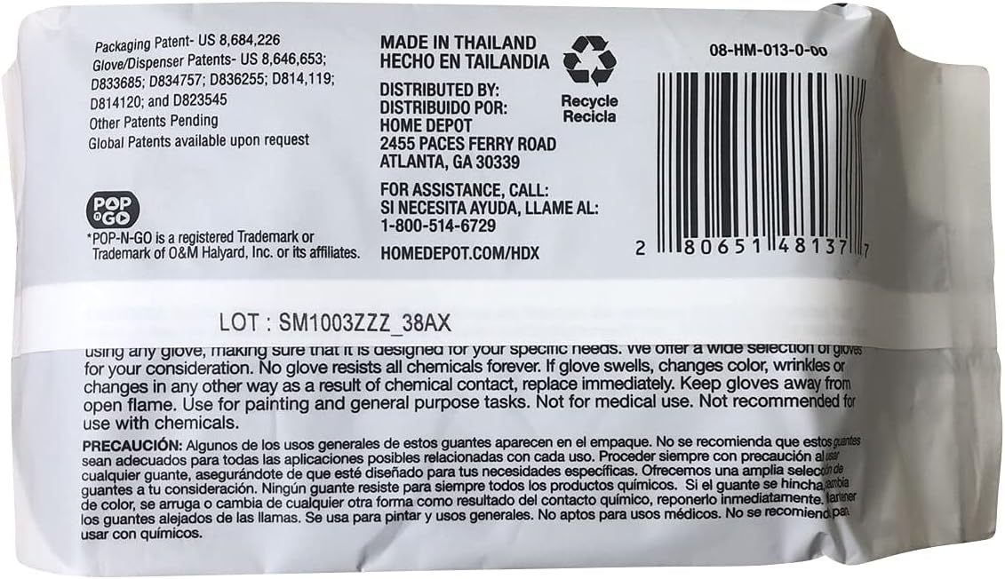 HDX Black Dual Layer 6ml Heavy Duty Nitrile Gloves 40 Pack