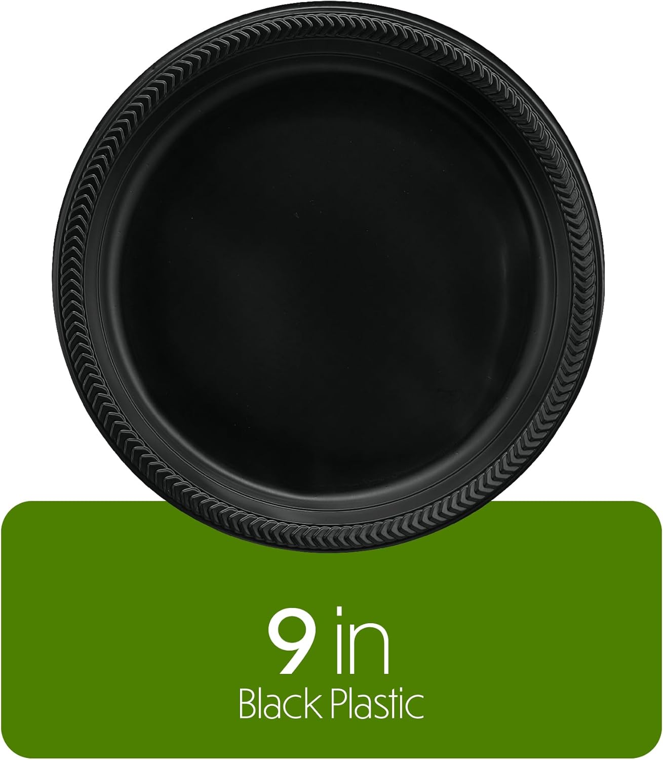 PLASTICPRO 100 Pcs Black Plastic Plates 9 Inch Disposable