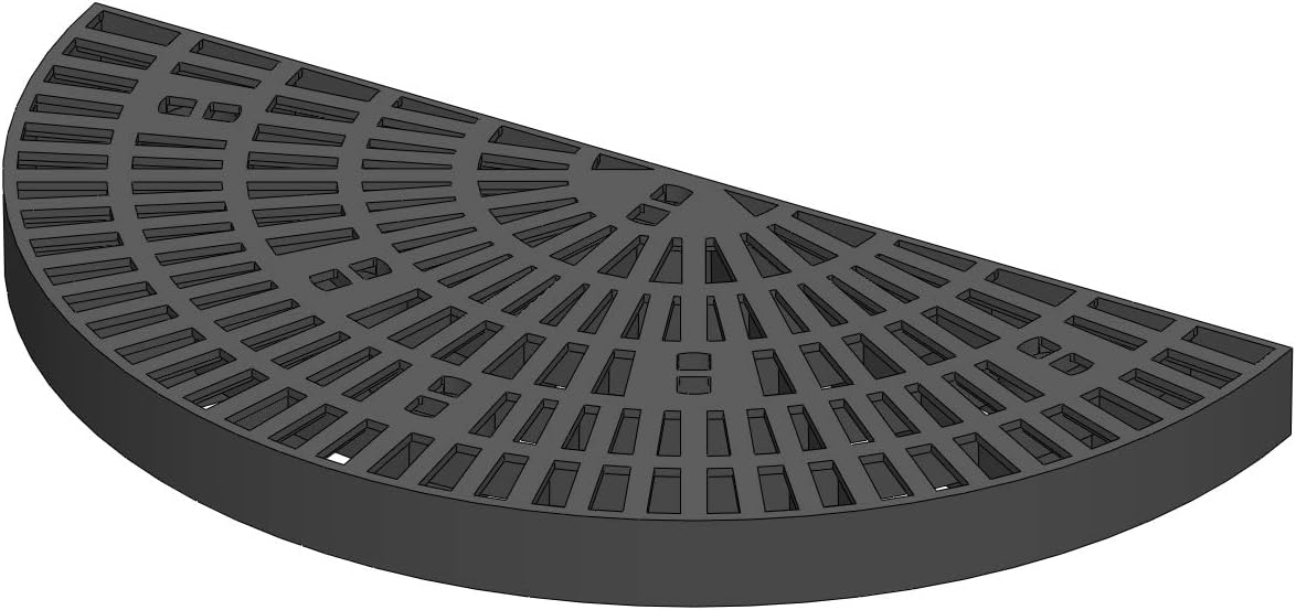 Custom Pro 24x48 Half Circle Fountain Basin Grate - Black