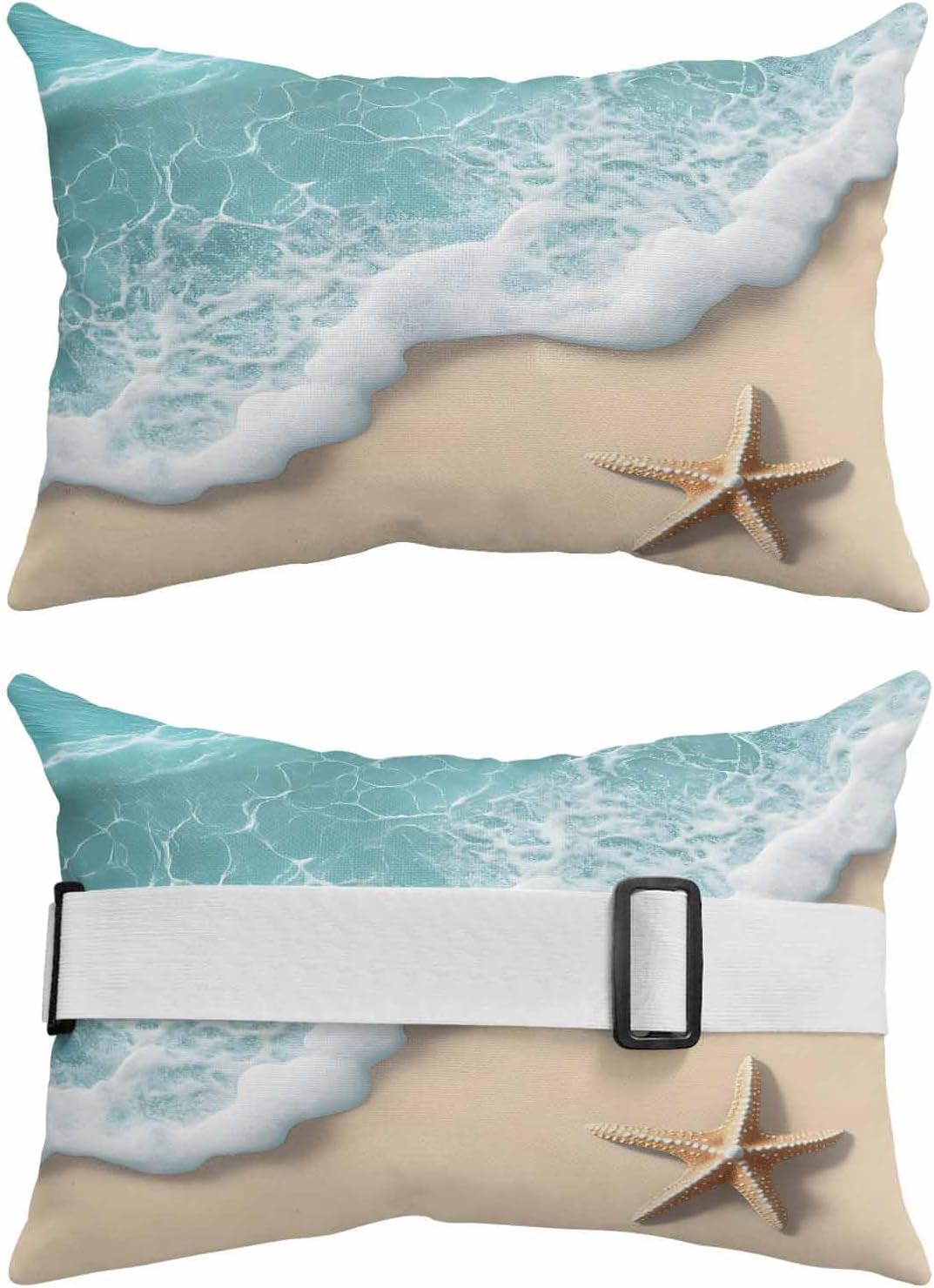 Ocean Outdoor Head Pillows for Recliner Lounge Chair Pack of 2