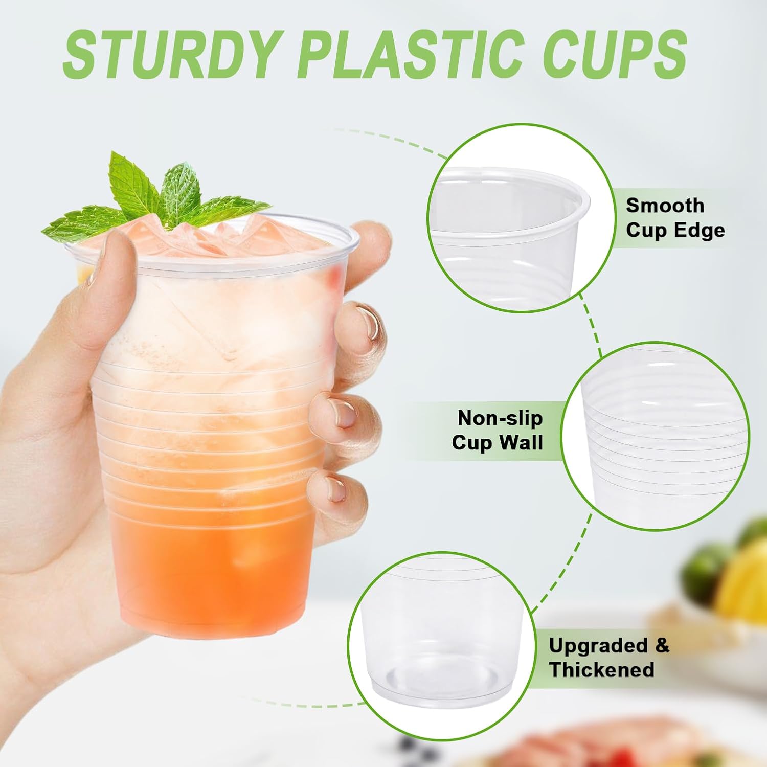 200 Pack 9 oz Clear Plastic Cups for Party Events