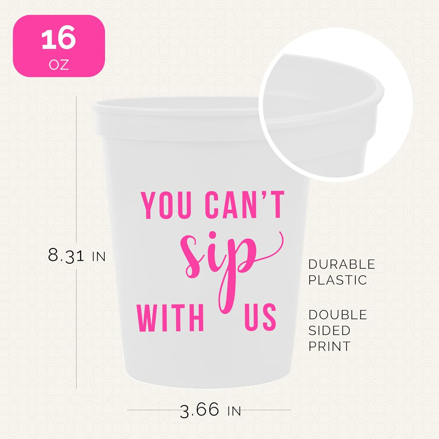You Cant Sip With Us Party Cups Set of 12