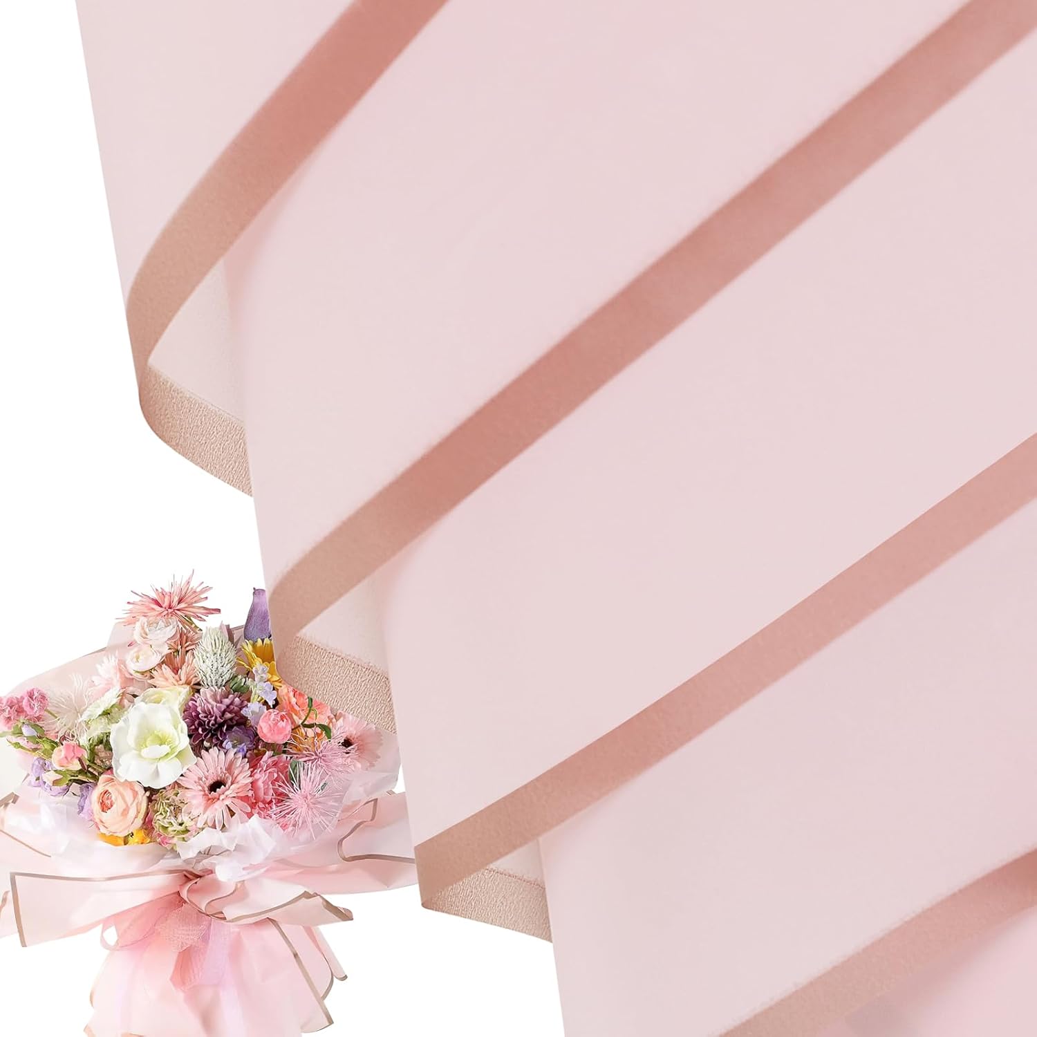 20 Sheet Waterproof Flower Wrap Paper in Pink