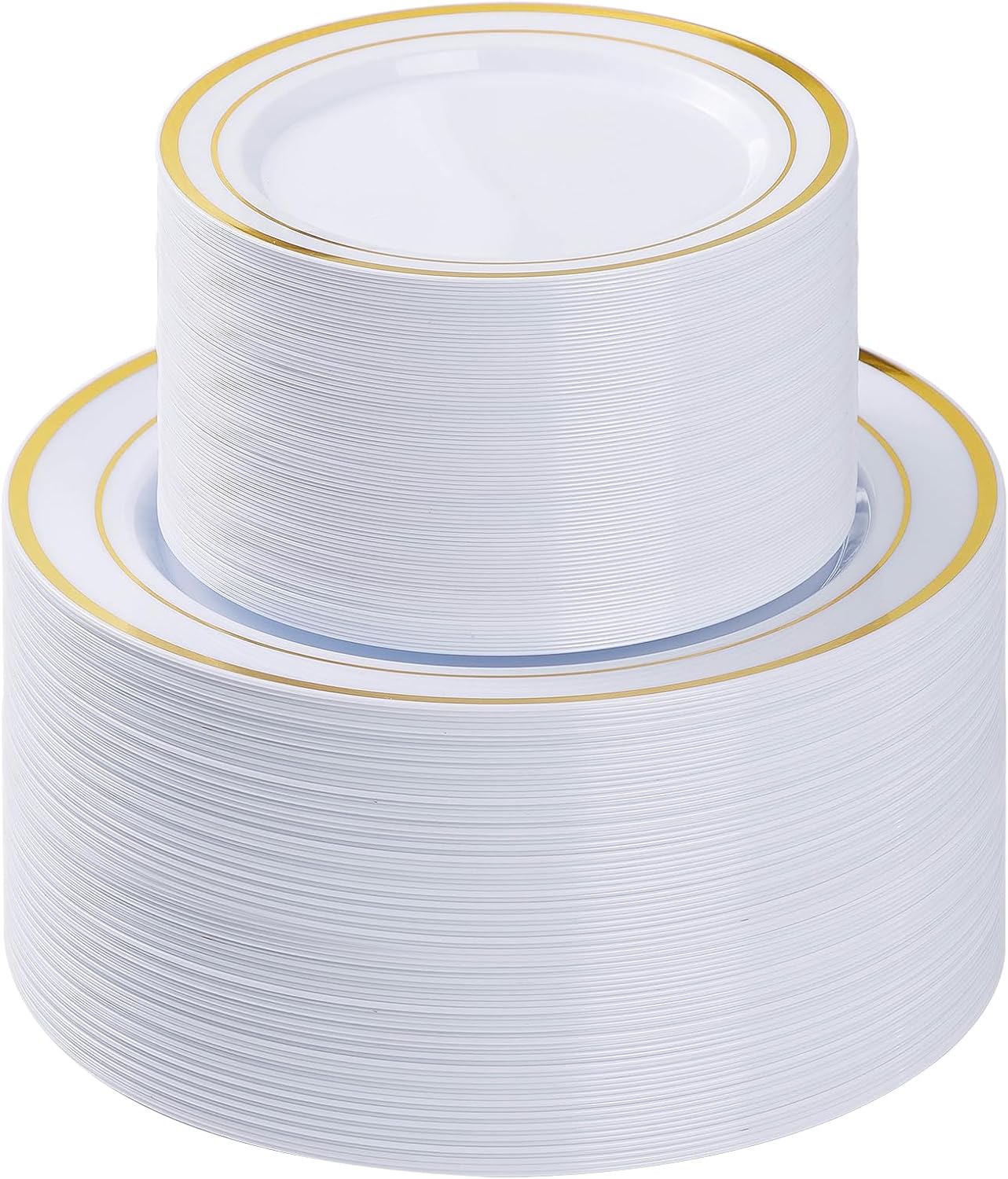 200PCS Gold Plastic Plates for Parties
