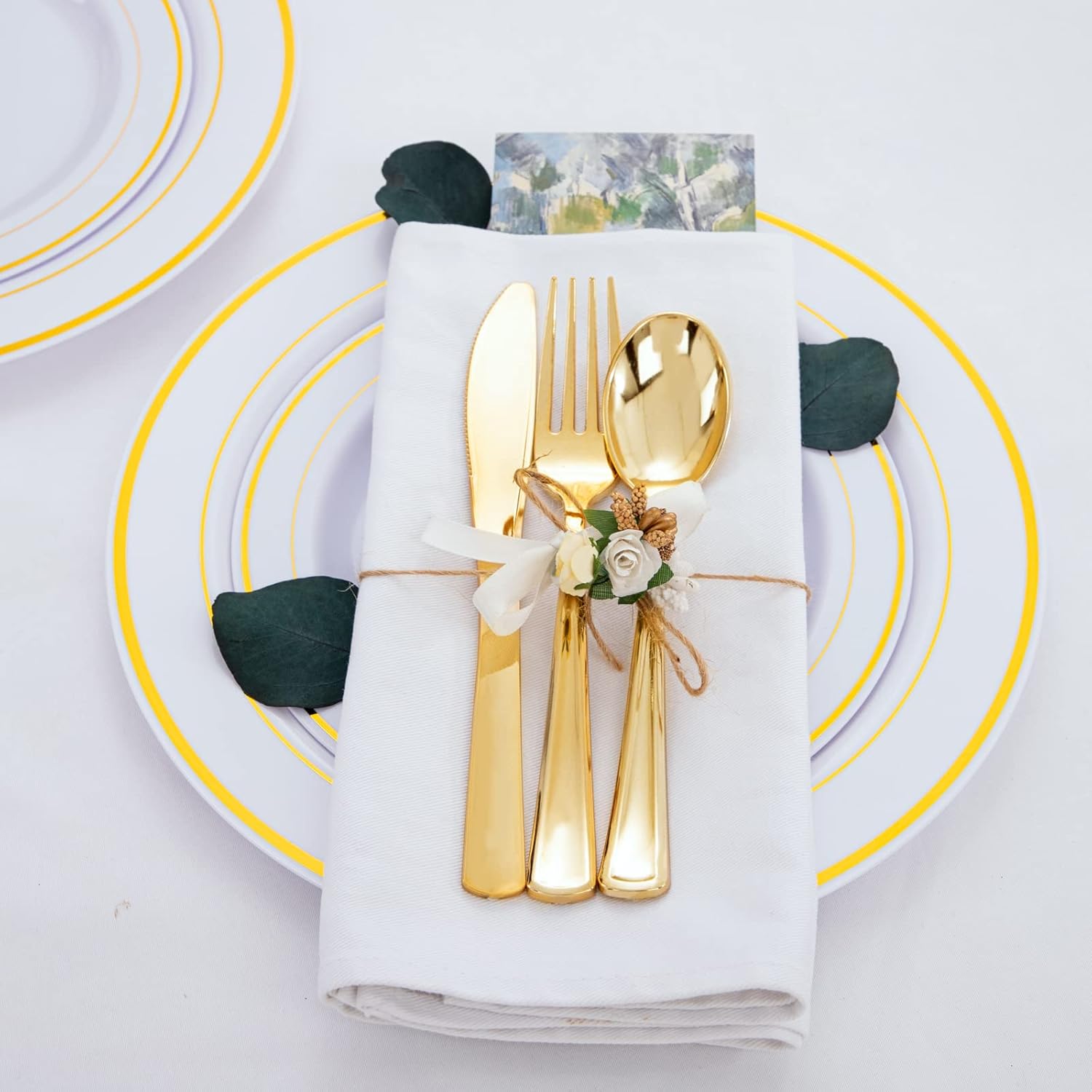 WDF 180 Piece Gold Plastic Cutlery Set
