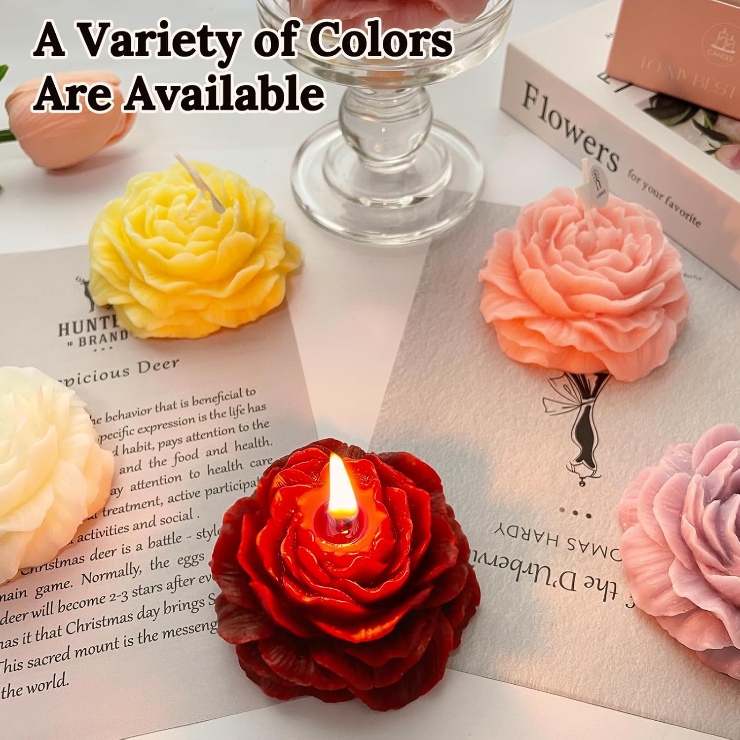 Burgundy Peony Scented Candles for Women Friends Colleagues