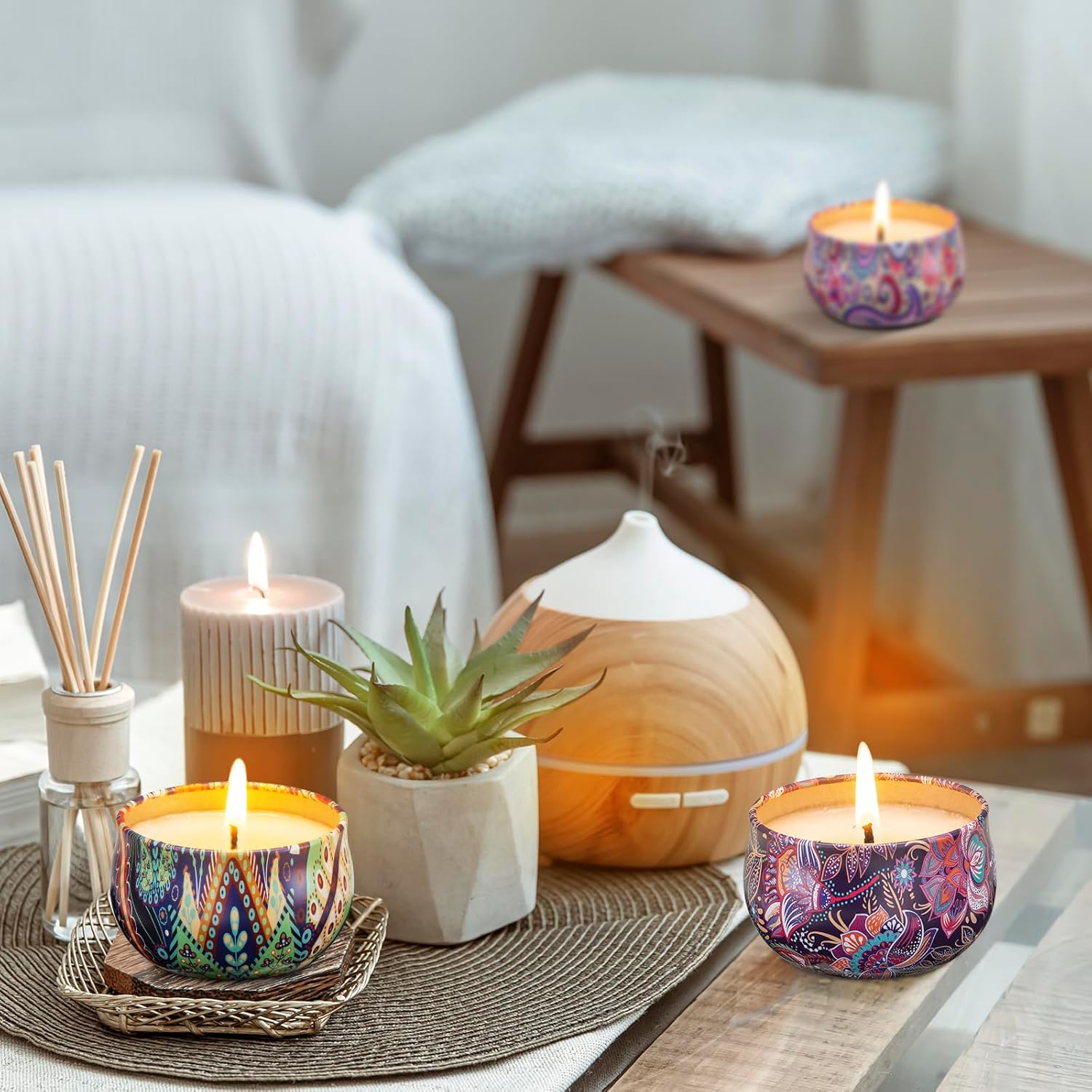 Hausware 3 Pack Scented Candles with Floral Scents