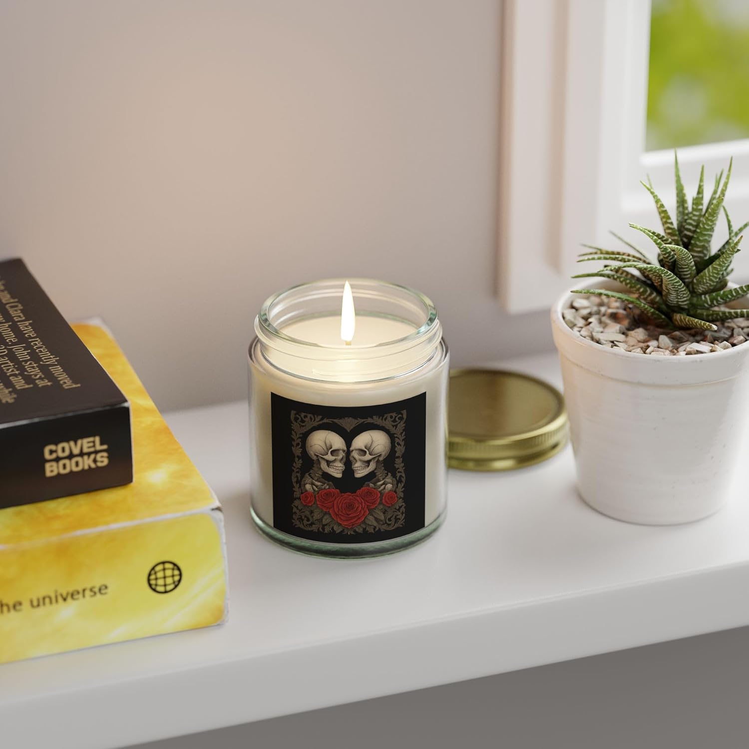 Romantic Skull Scented Candles for Halloween Decor