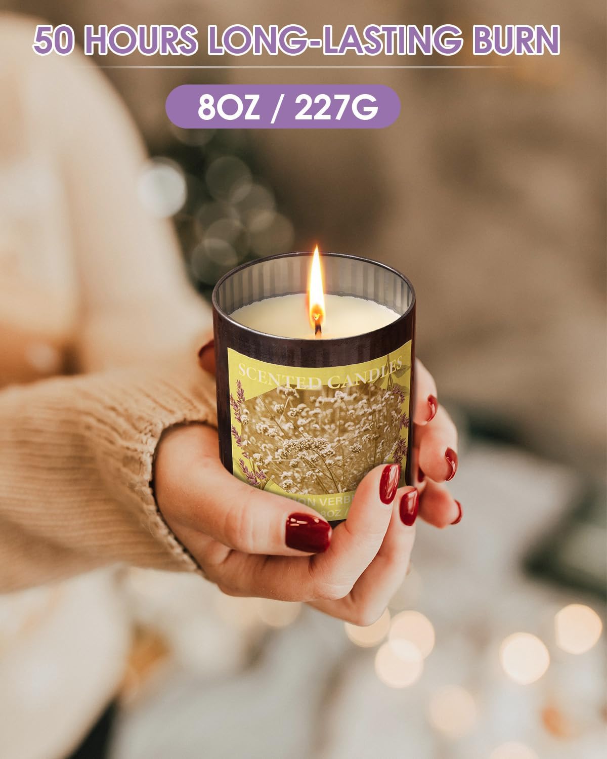Scented Candles for Home 8oz Soy Candle 50H Burn Sea Salt Sage