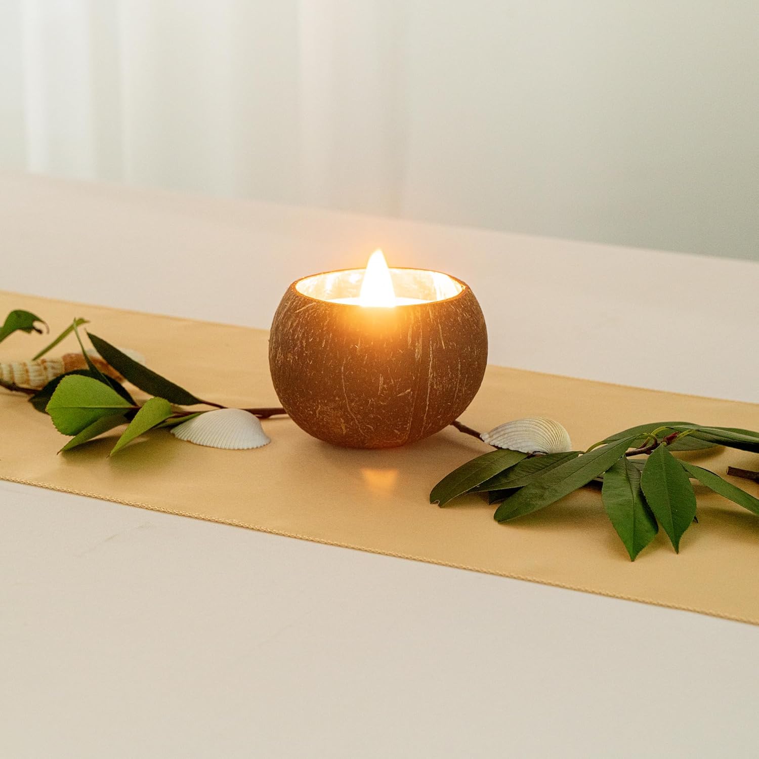 Restaurantware Coconut Shell Candle Vanilla Scented