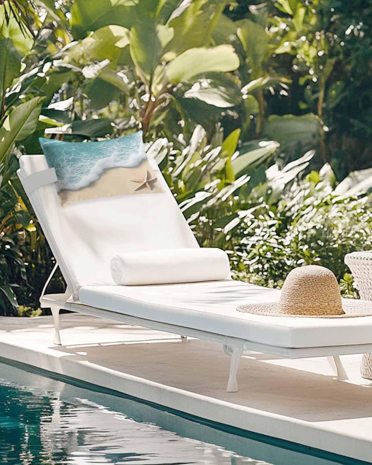 Ocean Outdoor Head Pillows for Recliner Lounge Chair Pack of 2