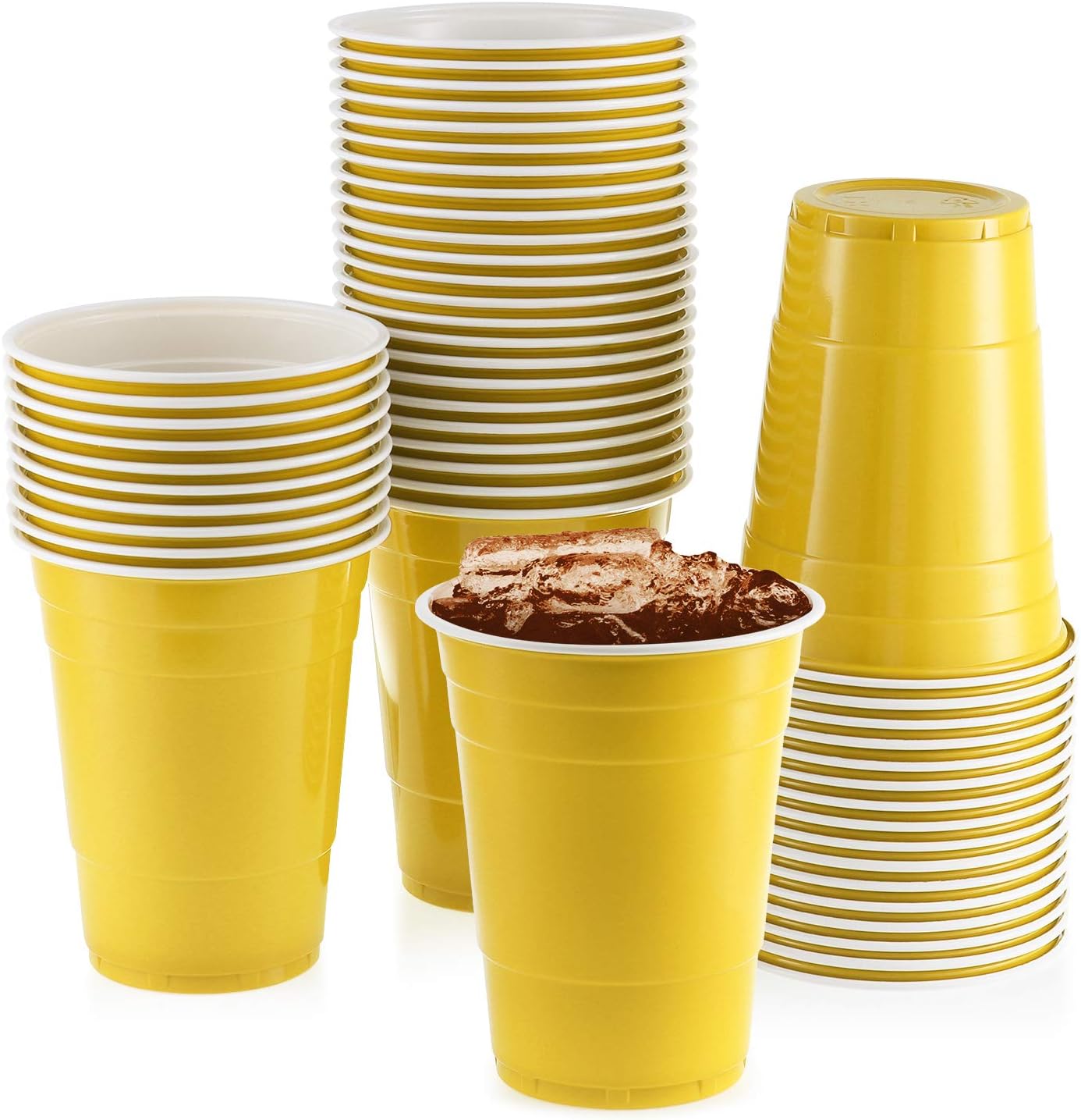 StarMar 16 Oz Yellow Cups 50 Pack Disposable