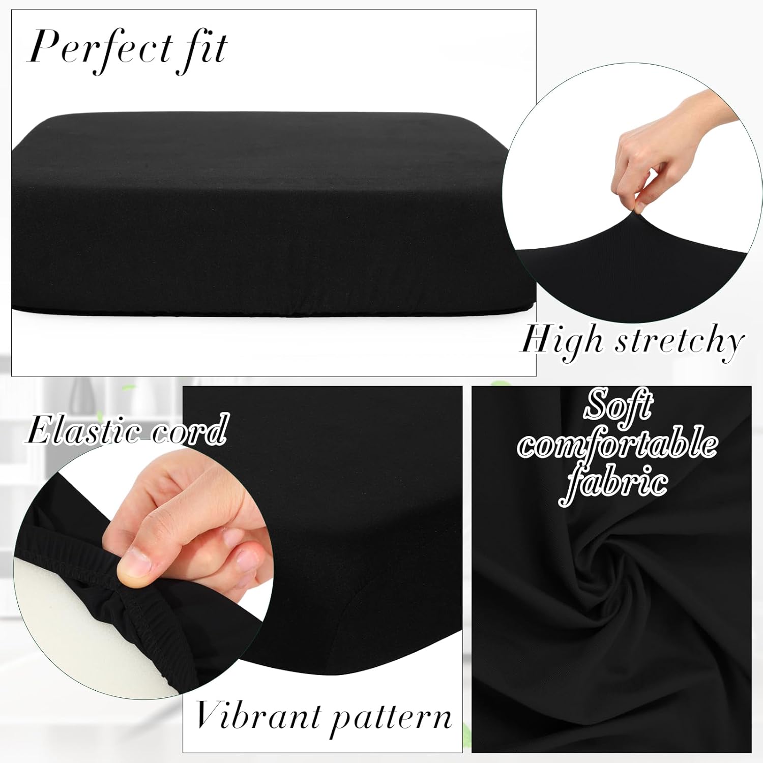 Newwiee 8Pcs Stretchy Outdoor Cushion Covers for Patio Furniture