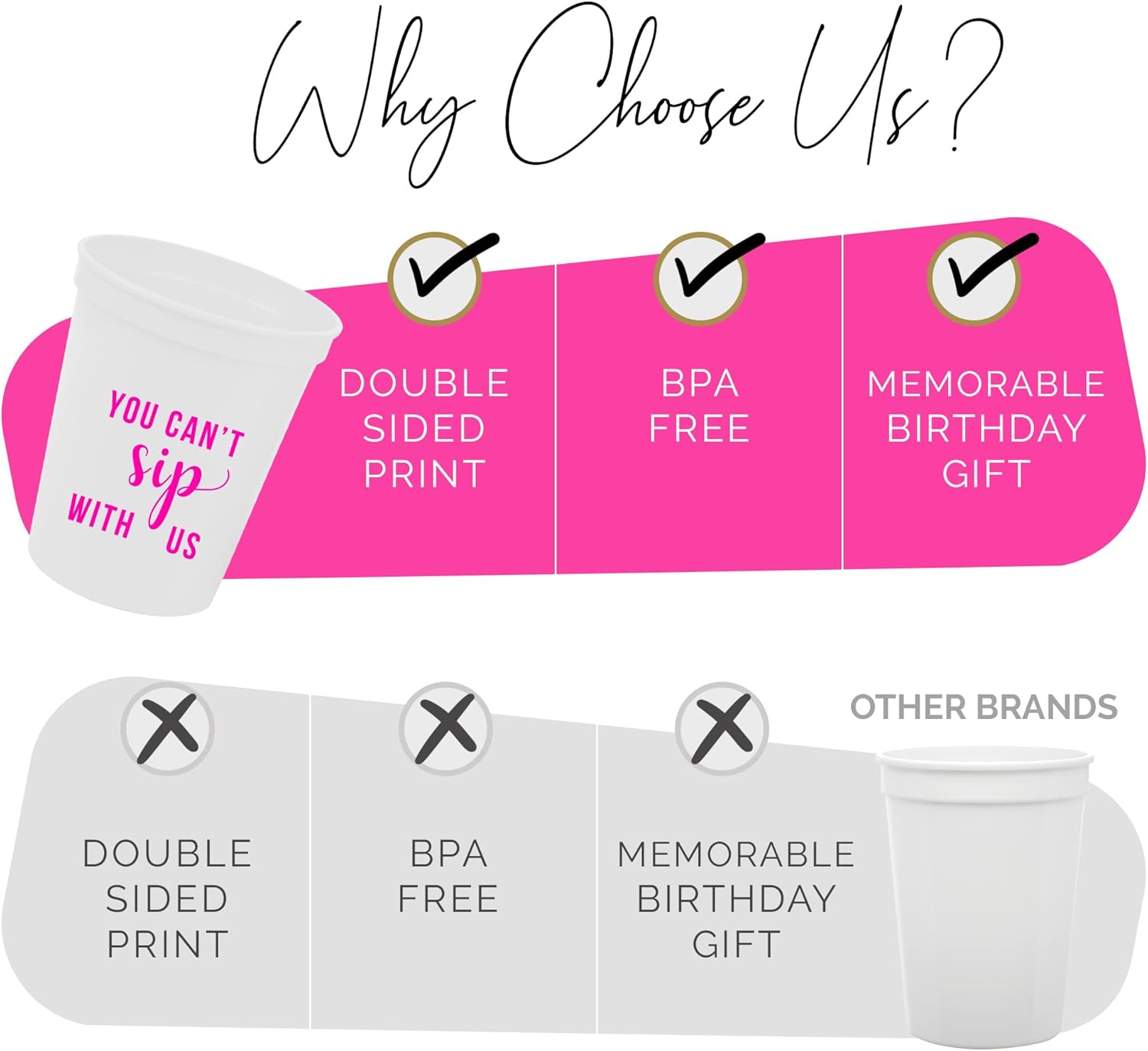 You Cant Sip With Us Party Cups Set of 12