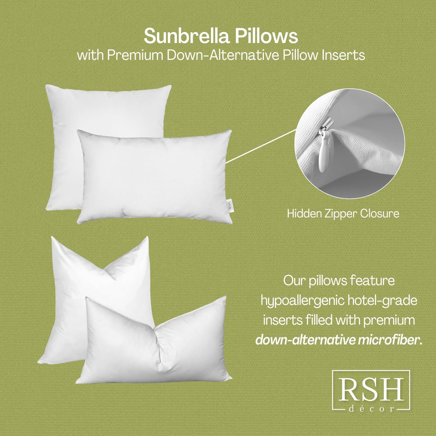 RSH Decor Sunbrella Square Throw Pillow Set of 2 24x24