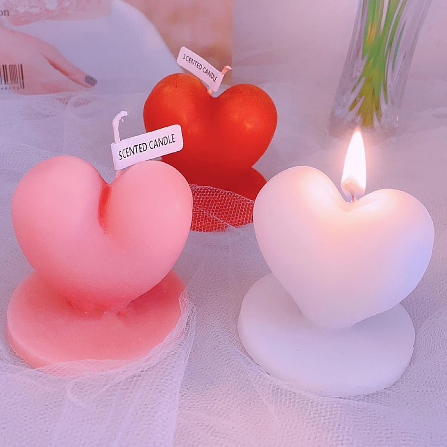 Heart Shape Scented Candle for Romantic Love and Stress Relief