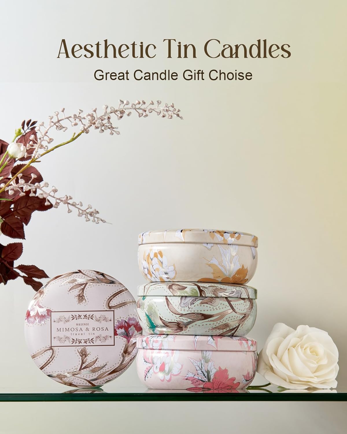 MSENSE Soy Scented Candles with 3 Wicks 12oz 40 Hours Burn