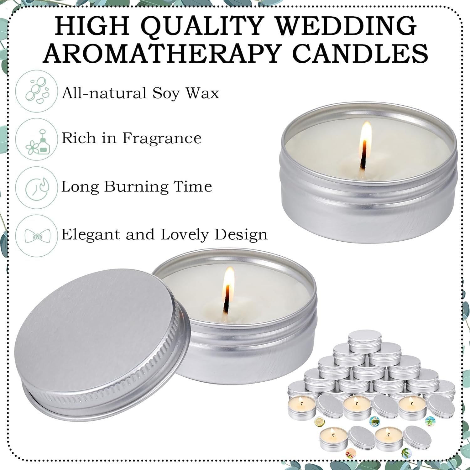 MTLEE 50 Pcs Scented Candles for Wedding and Events